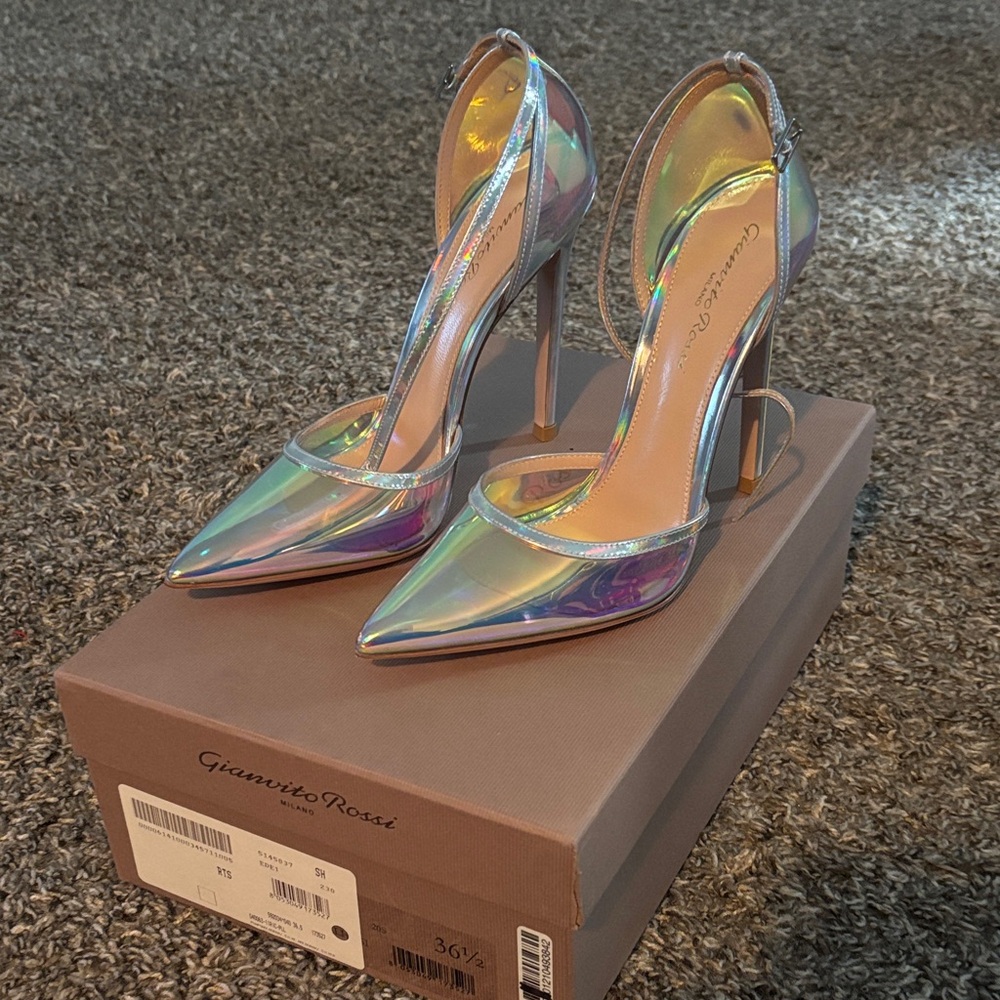 Gianvito Rossi Silver Iridescent Heels